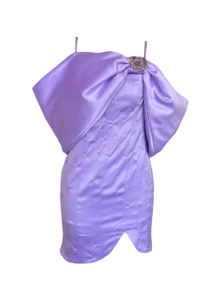 Vestido con mangas de moño