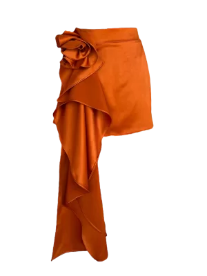 Falda con flor estilo cauda