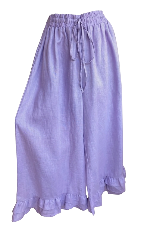 Pantalon de Lino Con Olán
