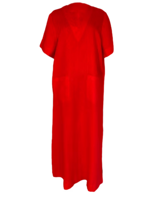 Vestido Escote en V Con Bolsos Laterales