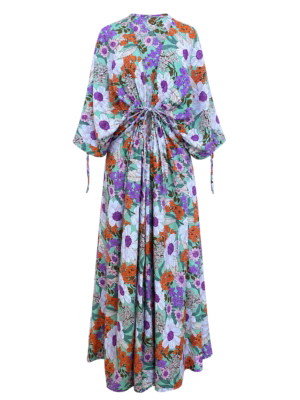 Vestido de Lino ajustable en mangas y cintura.