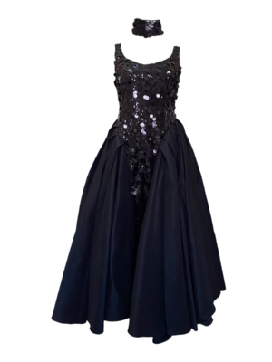 Vestido Tafeta con Lentejuela